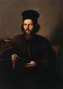 Nicolae Grigorescu Portrait of the Monk Isaia Piersiceanu oil on canvas